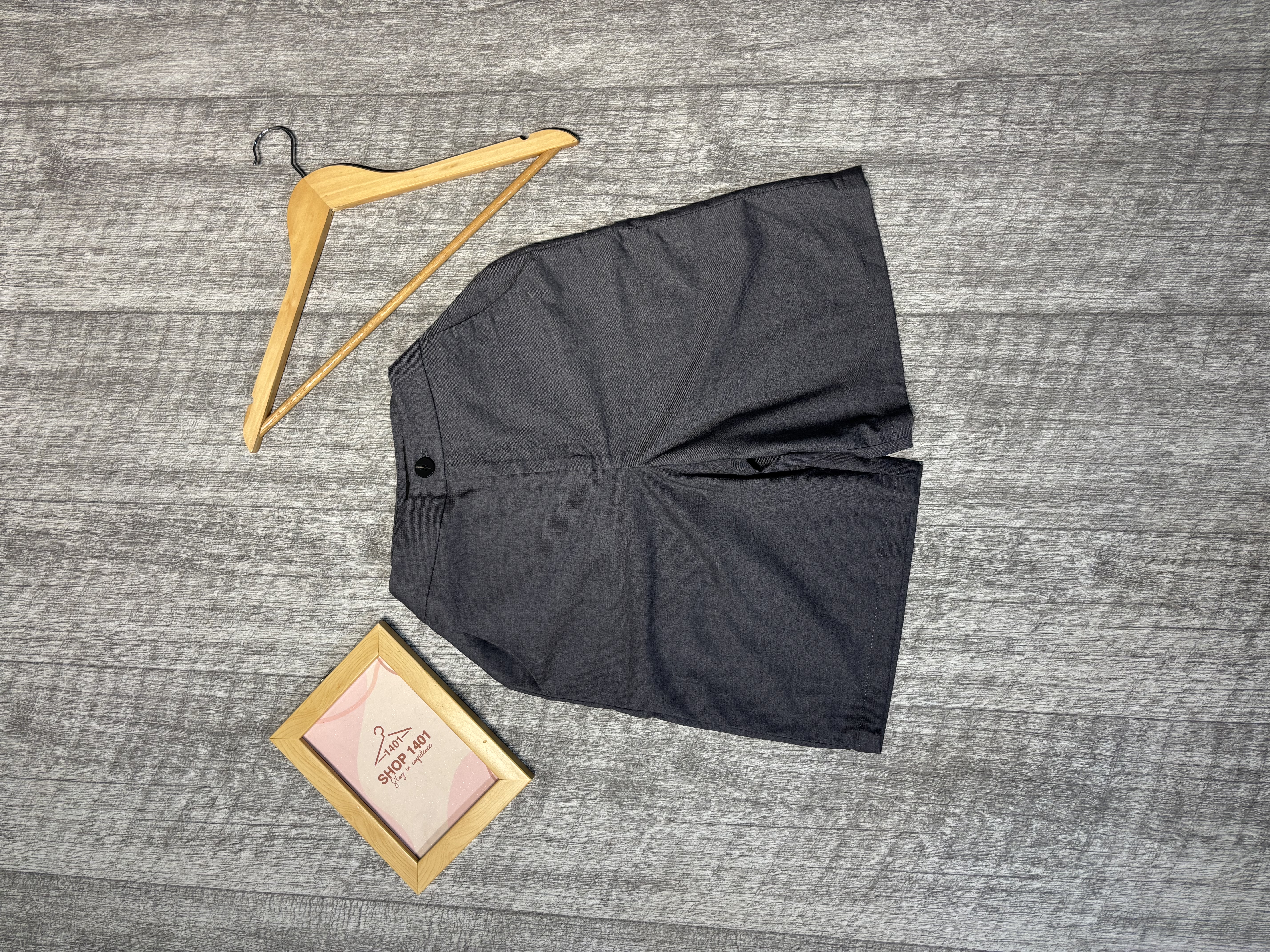 Charcoal Pleat Shorts
