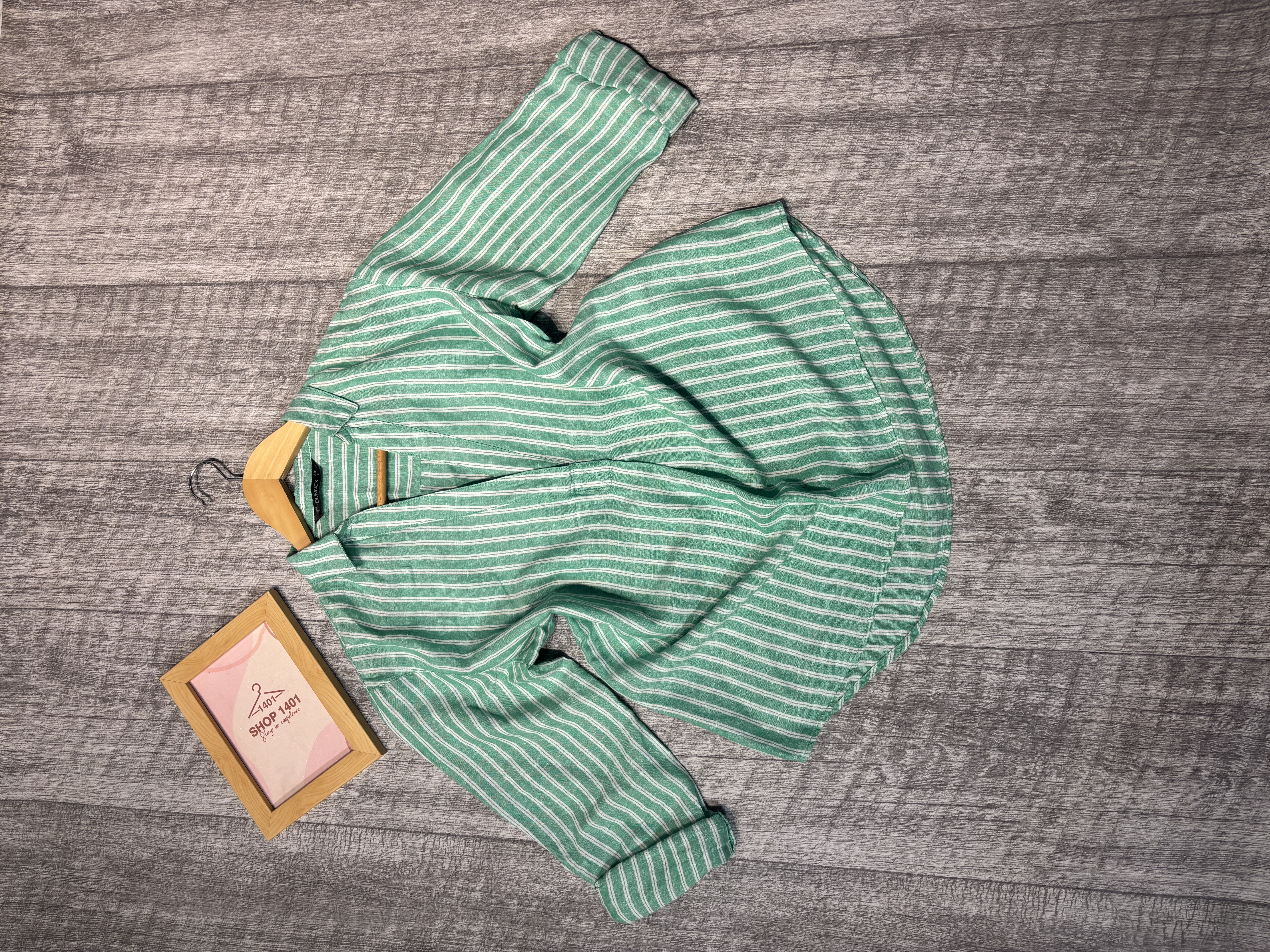 Mint Stripe Oversized Shirt