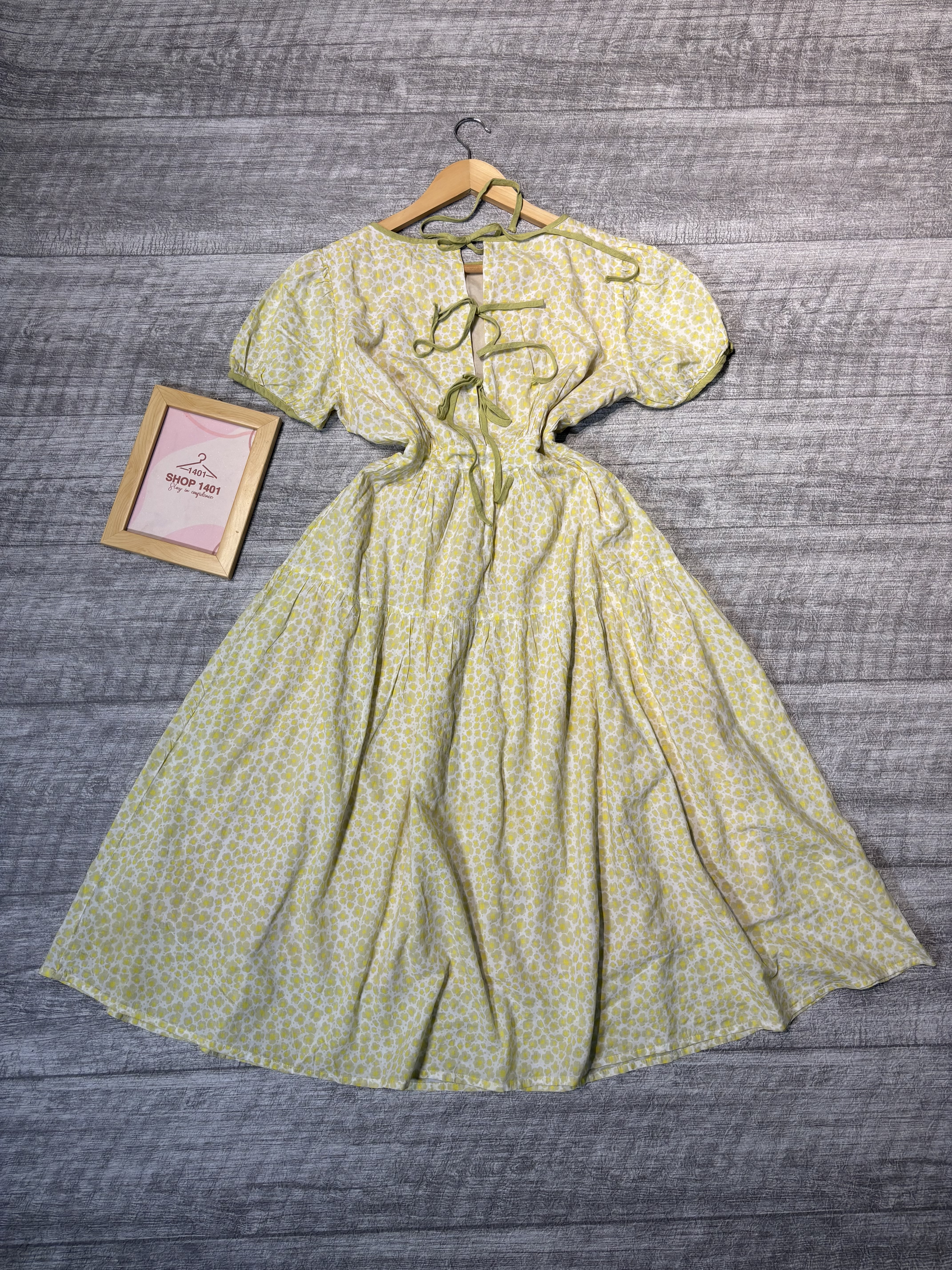 Pistachio Puff Sleeve Midi